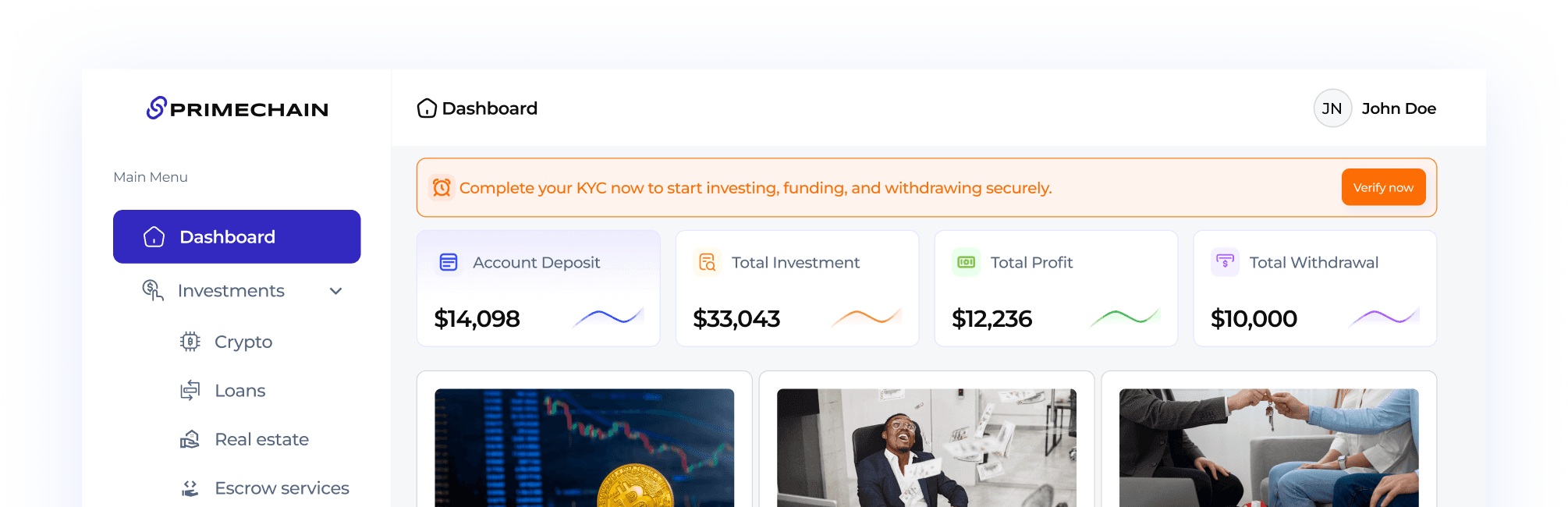 user dashboard represent